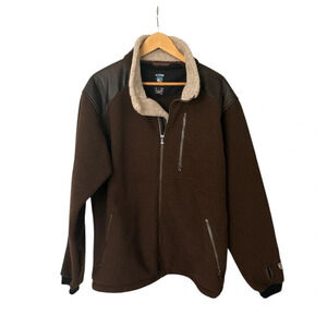 KUHL ALPENWURX Men’s Zippered Fleeced Jacket with Faux Sherpa Collar & Trim. L